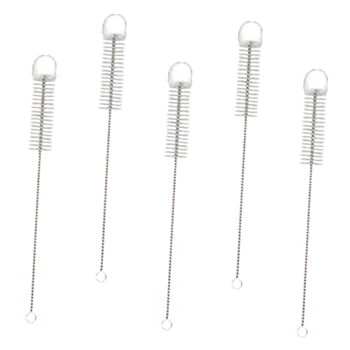 HAPINARY Test Tube Brush Set Tip 5 Pieces Softy Nylon Cotton Brush Tips Flask Bottle Cleaning Brush