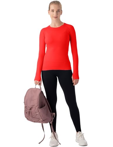 Image of MathCat Seamless Workout Shirts for Women Long Sleeve Yoga Tops Sports Running Shirt Breathable Athletic Top Slim Fit XS-XL