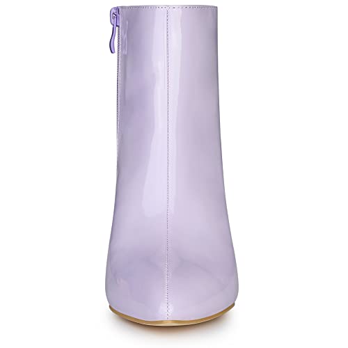 Allegra K Allegra K Women's Pointed Toe Stiletto High Heel Purple Ankle Boots 8 M US