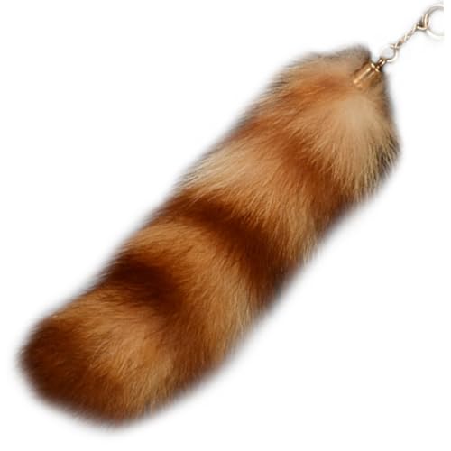 Keychain en fausse fourrure tail de renard NIDONE 40cm pour sac à main