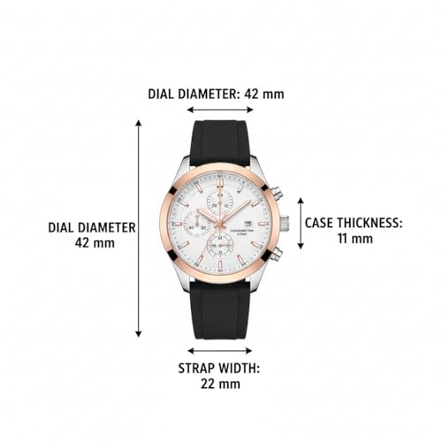 Image of Daniel Radcliffe Men's Analog Watch | Stylish Rose Gold & Black Dial Wrist Watch for Men | Chronograph Design, Premium Strap, Casual & Formal Watch