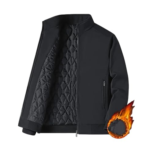 Men's Fleece Warm Jackets Bomber Parkas Outerwear Coats Casual Windbreaker Jacket Classic Solid Thermal Coat