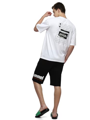 Image of hummel Mood Men's Oversize Fit, Drop Shoulder Crew Neck Graphic Print Casual T-Shirt