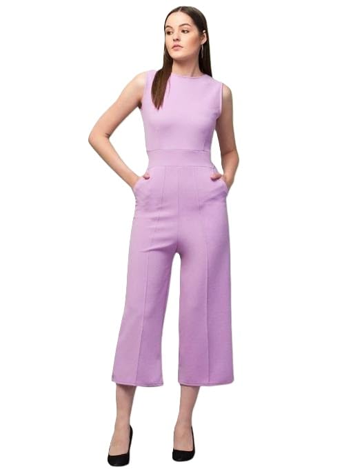 Women Fashionable Party Jumpsuit Sleeveless Solid Style Body Fit Elegant Smart Outfit Look Purple XL-picture-16