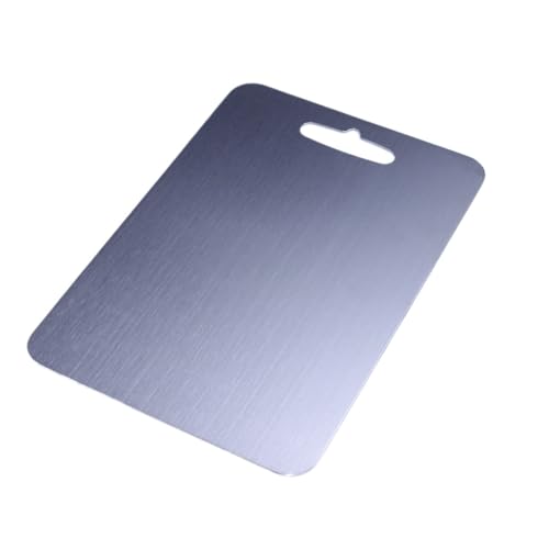 Tabla Cortar Cocin Titanio Tabla de cortar titanio puro for acampar al aire libre, tabla portátil, cocina, frutas, carne, verduras, placa caja multifuncional doble cara(Mini Small 1.5mm)