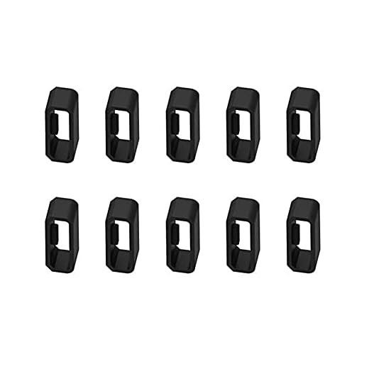 MOTINGDI BIL 10 st reserv klockarmband hållare ögla silikon säkerhetshållare hållare hållare ring för Garmin Fenix 6X 6X Pro 5X Plus, Svart,