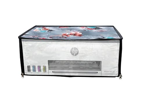 Image of Printer Cover for HP Smart Tank 585 All-in-one WiFi Colour Printer with Zipper for Dust Protection Grey Flower