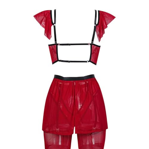 Ensemble de lingerie en dentelle transparente pour vos soirées romantiques à la maison - 4