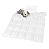 zzlamb Bamboo Toddler Comforter,Lightweight All Season Down Alternative Baby Quilt,Soft Kids Blanket Duvet Insert for Cribs,Breathable 100% Bamboo Fibers Shell Machine Washable,39x47in White Strip