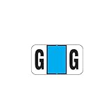 JETER COMPATIBLE 69702610 7100 Color Code Label, Permanent, Alpha'G', 1 5/8' x 15/16', Light Blue (Pack of 225)