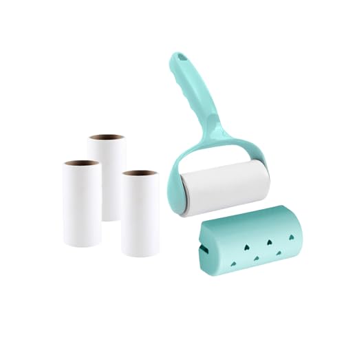 Benepoint Lint Roller 200 Sheets / 3 Refills Pet Hair Remover with Plastic Cover Lint Remover Dog Hair Remover for Couch Car Clothes (Blue M)