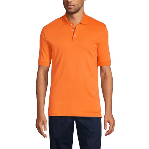 Lands' End Uniform Kids Short Sleeve Interlock Polo Orange Spice Mens Regular X-Large