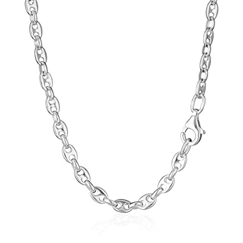 NKlaus Collier 40cm Chaîne grain de café en argent sterling 925 Largeur du collier : 3,5mm 9620