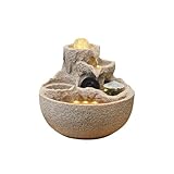 卓上の噴水 屋内リラクゼーションデスクトップロッカリー循環水滝噴水富の魅力の装飾 デスクトップ噴水