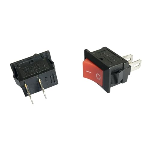 Mini interrupteur bascule KCD11 SPST 2 broches 3A marche arrêt encliquetable rouge - 3