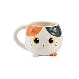 I-TOTAL® - Tazza in Ceramica Chunky, Tazza per Tè o Caffè 410 ml (ORANGE CAT)...