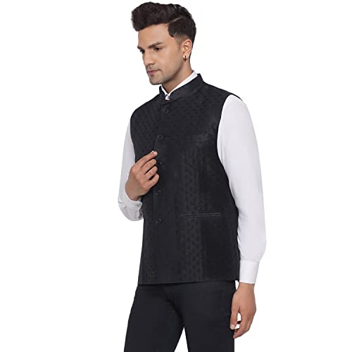 Image of Veera Paridhaan Men's Jacquard Printed Nehru Jacket