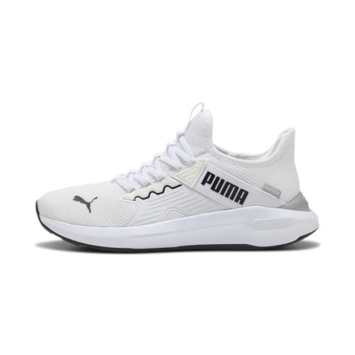 PUMA SOFTRIDE ENZO 5 Slip TECH Straßenlaufschuh, Unisex, Weiß/Schwarz/Grau, Echo, 9.5 UK