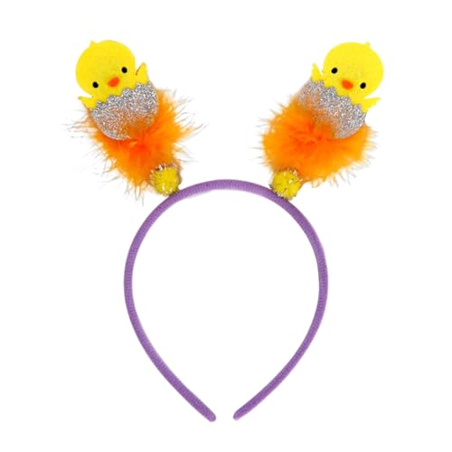 Bandeau de Pâques pour adultes et enfants, motif œuf, poussin et oreilles de lapin. (Yellow, One Size)