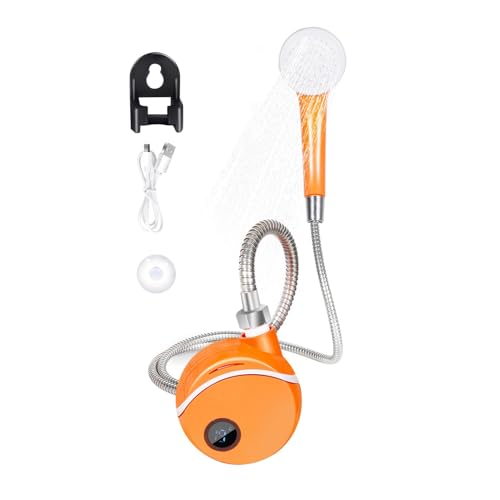 Genérico Ducha Portátil para Camping | Ducha De Camping con Pantalla Digital De Temperatura - Bomba Impermeable para Senderismo Exterior, Coche, Lavado De Mascotas Y Tamaño Bolsillo