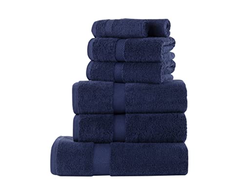 Image of La Maison 100% Egyptian Cotton 600GSM Superior Towel Bale Set Hand Towel Bath Towel 7 Piece Super Soft Everyday Use (Navy Blue)