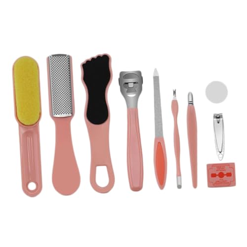 minkissy Juego De 10 Piezas Pie Sacapuntas Cortaúñas Pequeño Varita Mágica Herramienta Amoladora Clavo Automático Pulido Productos Clíper Pegatinas Tijeras Equipo Pegamento Rosa