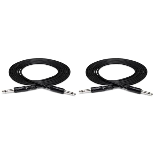 Hosa CSS-110 1/4" TRS to 1/4" TRS Balanced Interconnect Cable, 10 Feet (Pack of 2)