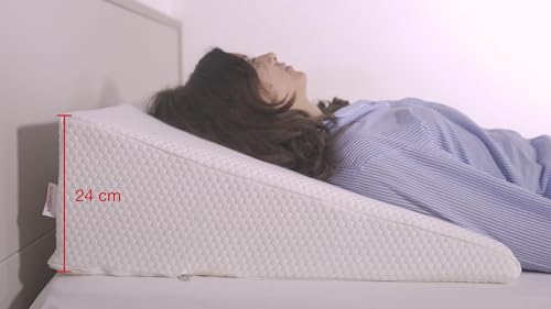 SONNO+ Anti-Reflux Keilkissen 2 in 1 mit Einstellbarer Dicke 18 oder 24 cm, mit 2,5 cm Memory Schaum, Matratzenkeil, Matratzenerhöhung für Erwachsene