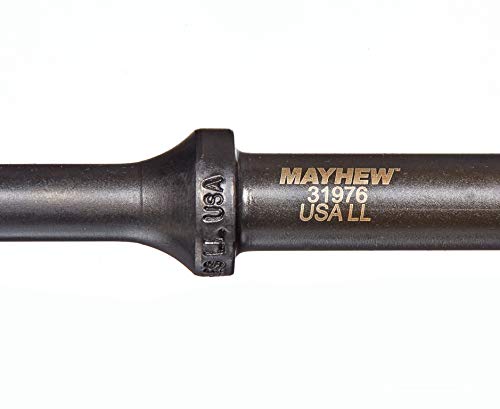 Image of Mayhew Tools 31976HT Pneumatic Scraper, 1-1 /8 inch x 8 inch Hang Tag, Black Oxide Finish