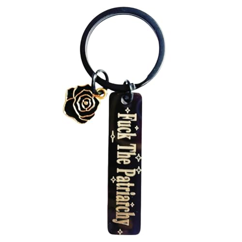 Dorla Cool Fuck The Patriarchy Keychain Feminist Activist Gifts for Women Empowerment Fans Girl Power Womens Rights Gift (black)