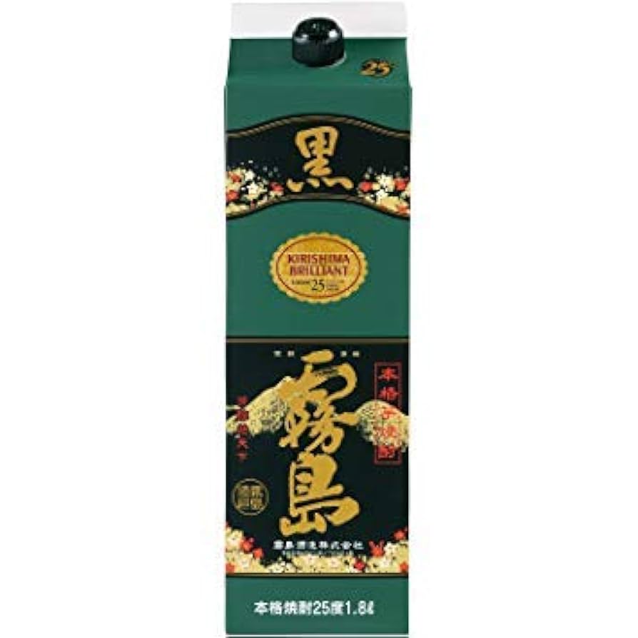黒霧島パック　25度　1800m 2ケース(12本) Amazon.co.jp: 【霧島酒造】黒霧島 パック 25度1800ml 12本
