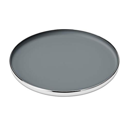 Stelton Foster elegantes Serviertablett mit rutschfestem Boden aus Edelstahl, H: 4,5 CM Ø: 40 CM