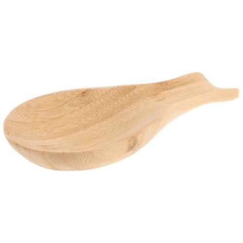 Cabilock Eco-Friendly Bamboo Spoon Rest and Chopstick Holder 9X7.6Cm Food-Safe Kitchen Utensil Rack for Soup Spoons and Wooden Paddle Storage