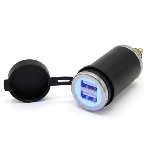 Image of Cliff Top Straight DIN USB Charger 4.6A Compatible with BMW Triumph Ducati | 4.6A dual USB output, straight Hella DIN /Powerlet plug, compatible with BMW Triumph Tiger Ducati motorcycles, phone /GPS power