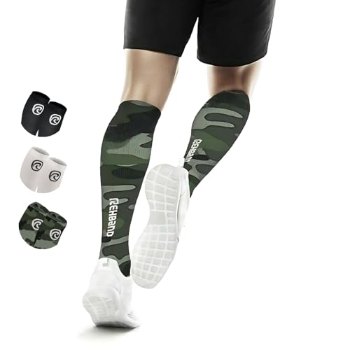 Rehband Compression Socks for Men & Women, 1 Pair Compression Socks Sports, 15-20 mmHg for Endurance Sports, Promotes Blood Circulation and Reduce Cramps