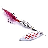Vzuiwkfmr 10-Piece Long Cast Metal Spinner Lure Set Rooster Tail Composite Spinnerbait Bionic Lures Specialized for Bass & Trout Saltwater and Freshwater Universal 3.15in/8cm 0.46oz/13g