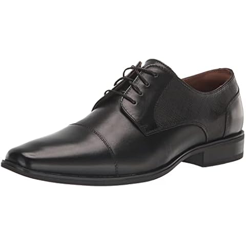 Florsheim Jackson Cap Toe Oxford Formal Shoe for Men - Leather Upper with Man-Made Lining, Snipped Toe, and Blind Eyelets Black 10.5 M (D) Cover