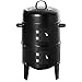 Outsunny Barbecue a Carbone 3 in 1, Barbecue con Coperchio, Termometro e 3 Livelli Indipendenti, in Acciaio Nero