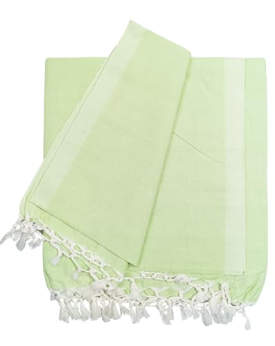 Image of Arvore Bunkaar Pure Handloom 100% Soft Desi Bamboo Viscose Soft Bhagalpuri Andi Chadar /Summer Blanket /Khes /Top Sheet /AC Blanket /Odhne wali Chadar (Green, Plain, 1, Bhagalpuri Chadar)