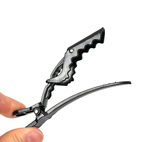 12 pinzas aligator para cabello profesional negras miniatura 4
