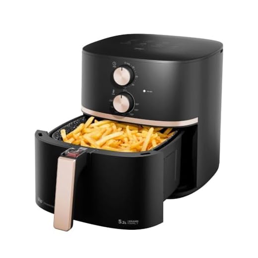 WAP Fritadeira Elétrica Air Fryer 5,2 Litros Temperatura Ajustável com Duplo Revestimento Antiaderente, Cesto e Grelha Removíveis 1500W AIRFRY Grand Family 127V