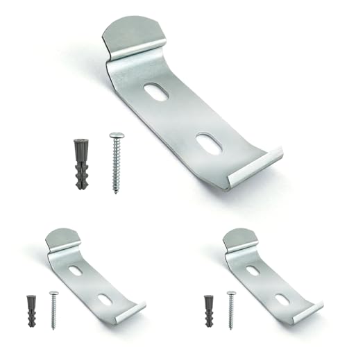 Amazing Drapery Hardware Vertical Blind Bracket Clips for 1-15/16 Inch Headrail with Mounting Screws and Plugs - 3 Pack