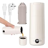 PAHTTO Bouilloire électrique de voyage 600 ml, bouilloire portable en acier inoxydable, ébullition rapide et réglage de la température, petite bouteille thermos pour la préparation de café, thé