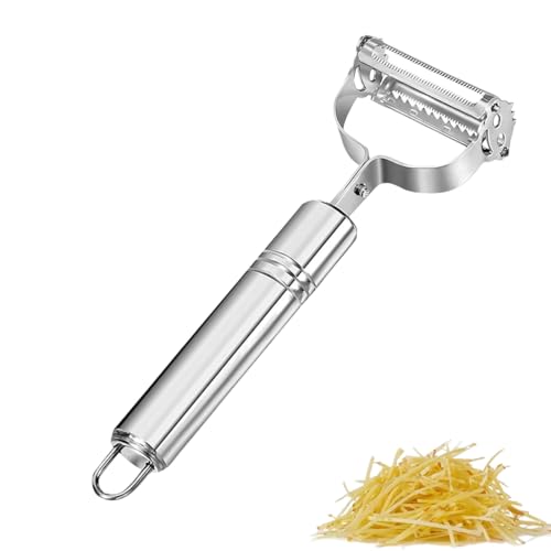 YIPFEN Pelapatate 3 in 1, Pelaverdura Multifunzione in Acciaio Inossidabile, Affettatrice alla Julienne per Patate e Frutta, Strumento Ideale per Preparare Insalate Deliziose e Noodles di Verdure