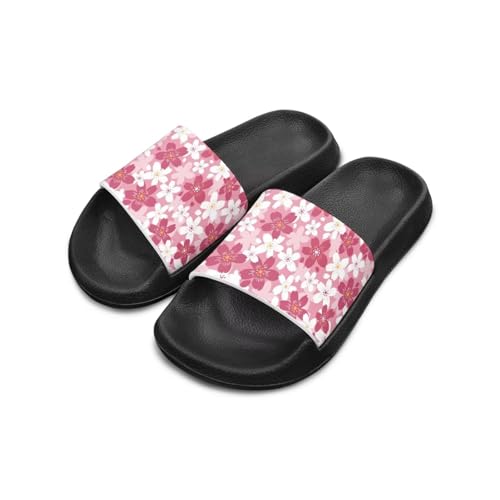 Kids Slides Girls Boys Toddlers Shower Slippers Cute Cartoon Open Toe Sandals Cushioned Thick Sole Beach Pool Shoes
