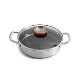 · 1 sautoir 24x6cm - 2,5L . 1 couvercle · Triplex (3 couches : inox / aluminium / inox) · Epaisseur 2,30mm · Fabriqué en acier inoxydable 18/8 · Revêtement antiadhésif breveté Black Cube · Poignées en acier inoxydable · Tous feux dont induction . Surface en nid d'abeille : mélange entre inox et revêtement antiadhésif . Résistant aux rayures, compatible avec les ustensiles métalliques . Peut être utilisé à haute température et au four . Facile à nettoyer . Couleur : argenté