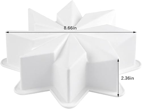 Miniatura 5 de Molde para pastel de gasa con forma de estrella, molde de silicona para hornear mousse de 7 pulgadas, 3D, estrella de ocho puntas, molde para hacer