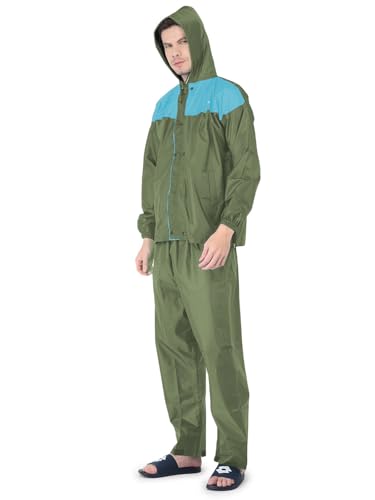 Image of Ranger Unisex 1 Set Rain Suit with Hooded Jacket & Trouser | TPU Coated Bike Riding Wear with Seam Sealed Protection