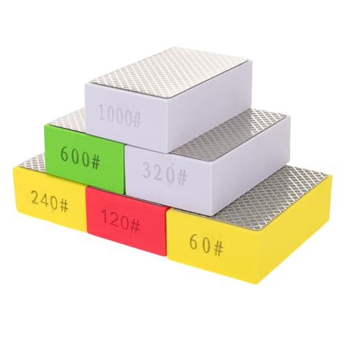 Amosfun 6pezzi Blocchi Abrasivi in Ceramica Da Tamponi Lucidanti Manuali Per Piastrelle Grana Multiuso Per Levigatura Di Piastre Pietra e Superfici Metalliche