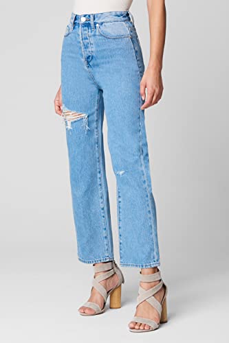 [BLANKNYC] Womens Five Pocket Ribcage Straight Leg Jean with Rips, Comfortable Pants & Designer ClothingJeans3